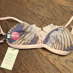 Stylish Pink and Blue Women's Swim top . Brand Maaji size M